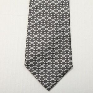 Escada Tie Gray Geometric Silk Made in Italy